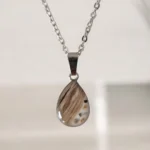Erinnerungsschmuck Halskette Tropfenform Ascheschmuck Tierhaarschmuck
