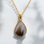 Erinnerungsschmuck Halskette Tropfenform Ascheschmuck Tierhaarschmuck